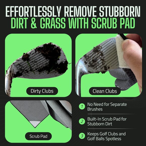 Magnetic Golf Towel 16" x 24" Augusta Green - Picture 4 of 8